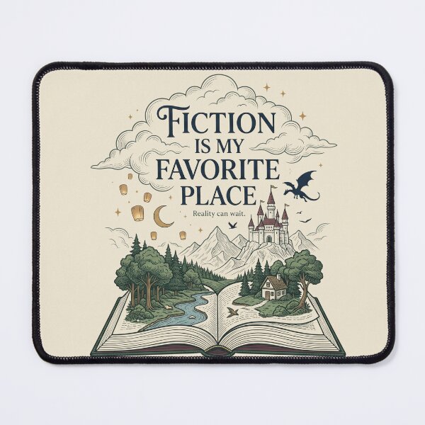 Item preview, Fiction Is My Favorite Place BookTok Fantasy Reader designed and sold by Whimwick.