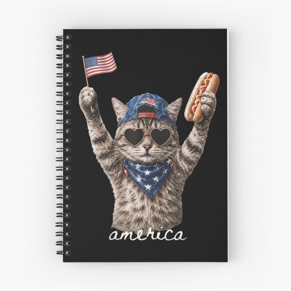 Item preview, Retro Funny America Cat Hot Dog Lovers Patriotic US Flag designed and sold by Theaurore.