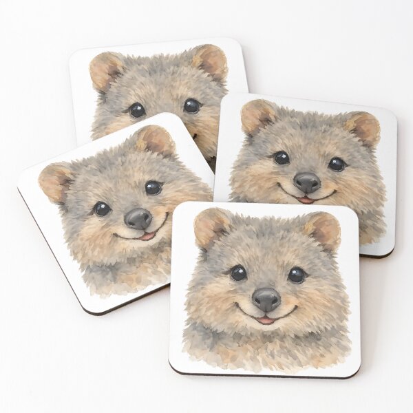 Item preview, Smiling Quokka Watercolour Portrait designed and sold by Jaruart.