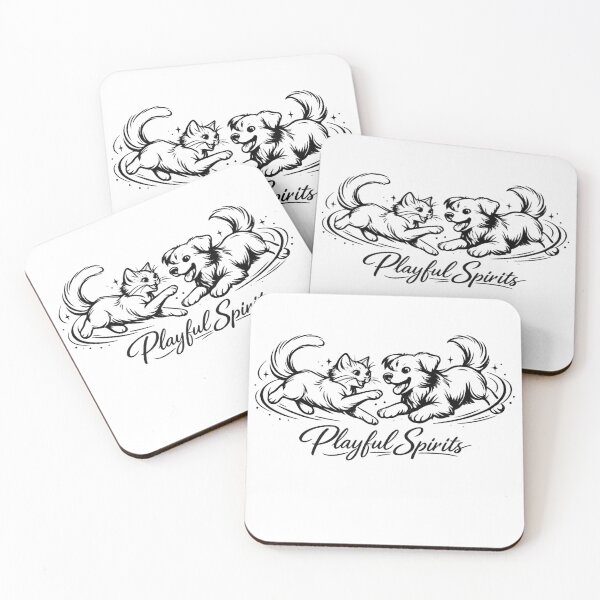 Item preview, Playful Spirits – Minimalist Black and White Cat and Dog Line Art Design designed and sold by EdgeSphere.