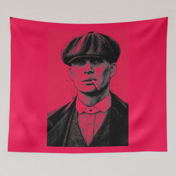 Item preview, Tommy Shelby Smoking Portrait Red Art designed and sold by Vicky021.