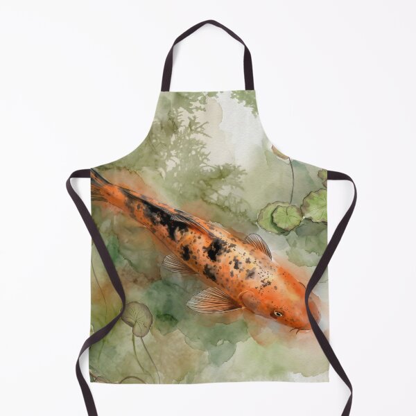 Item preview, Koi Fish in Japanese Garden Pond — Watercolor Aquatic Art designed and sold by M.ALK.Watercolor.
