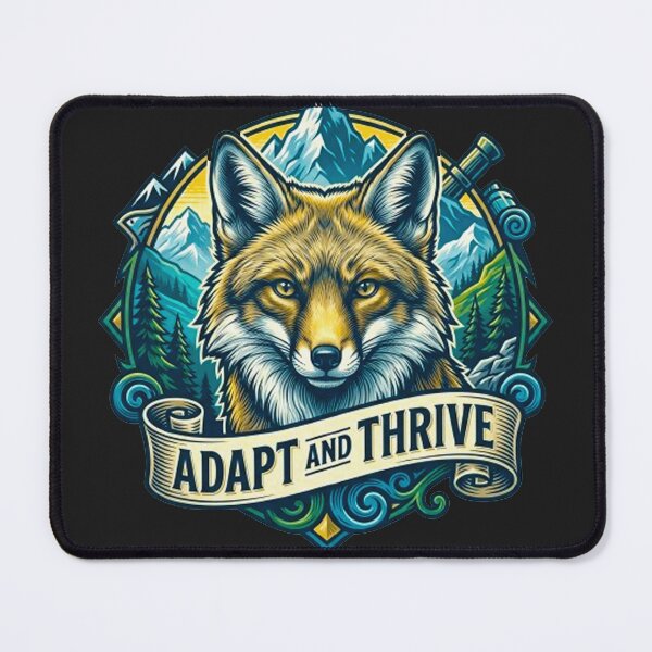 Item preview, Adapt And Thrive Fox Vintage Mountain Wilderness Retro Badge designed and sold by MT-Hub | Art for Every Soul.