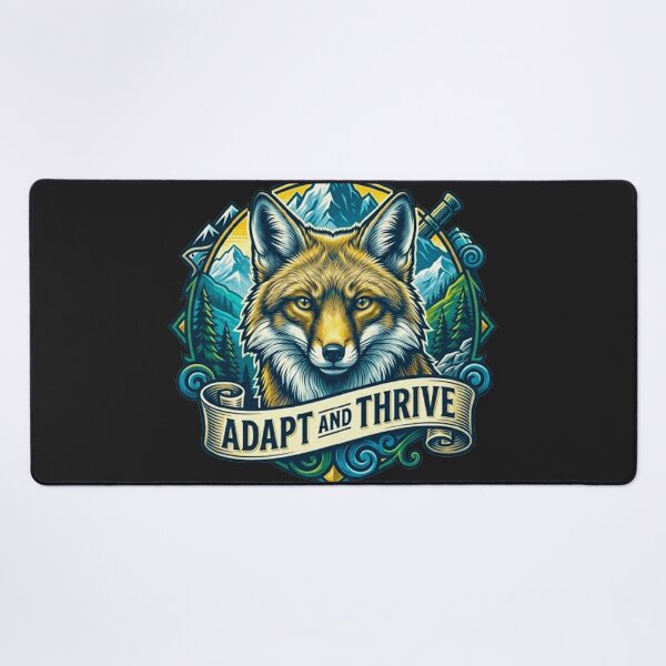 Item preview, Adapt And Thrive Fox Vintage Mountain Wilderness Retro Badge designed and sold by MT-Hub | Art for Every Soul.