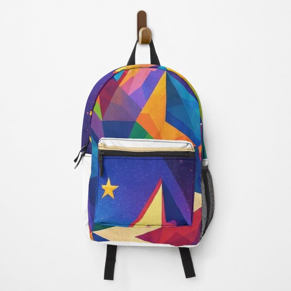 Item preview, Colorful Geometric Mountain Landscape Retro Poster - Be Wild Be Mountain designed and sold by GabeMountainArt.