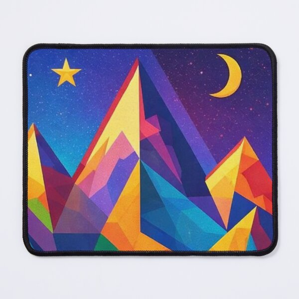 Item preview, Colorful Geometric Mountain Landscape Retro Poster - Be Wild Be Mountain designed and sold by Gabe1983.