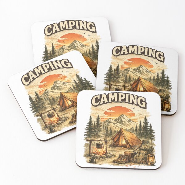 Item preview, Vintage Camping Adventure – Retro Mountain Camp & Campfire designed and sold by Cavalier-org.