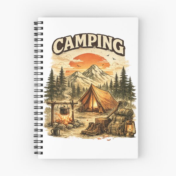 Item preview, Vintage Camping Adventure – Retro Mountain Camp & Campfire designed and sold by Cavalier-org.
