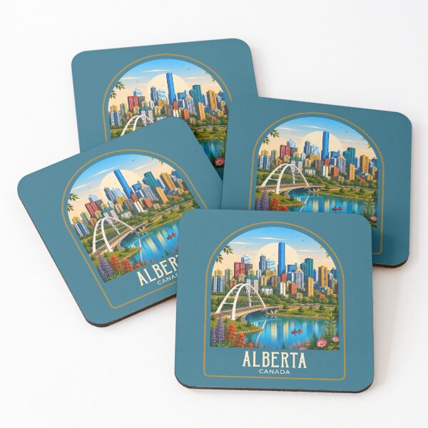 Item preview, Alberta Vintage Travel Illustration designed and sold by HomeLivingCo.