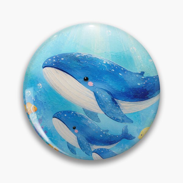 Item preview, Happy Whale Family Underwater Acrylic Painting designed and sold by Kr8Design.
