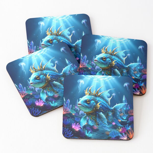 Item preview, His Royal Fishness | King of the Crystal Reef Fantasy Art designed and sold by nicky2342.