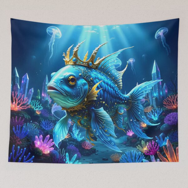 Item preview, His Royal Fishness | King of the Crystal Reef Fantasy Art designed and sold by nicky2342.