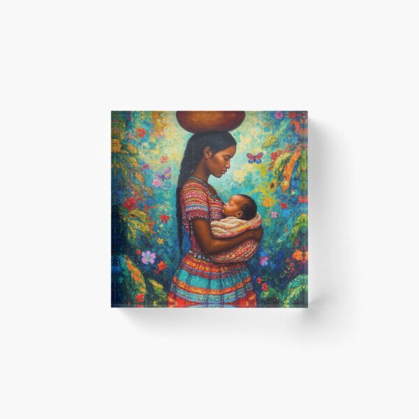 Item preview, Indigenous Mother and Baby Floral Garden Painting Art designed and sold by Francis & May.