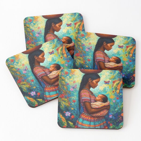 Item preview, Indigenous Mother and Baby Floral Garden Painting Art designed and sold by Francis & May.