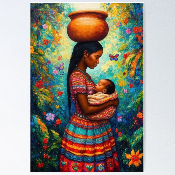 Item preview, Indigenous Mother and Baby Floral Garden Painting Art designed and sold by Francis & May.