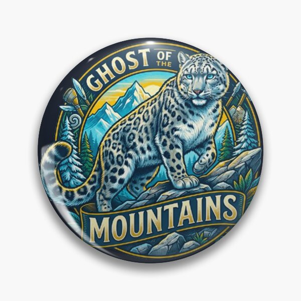 Item preview, Ghost Of The Mountains Snow Leopard Vintage Himalayan Ridge Retro Badge designed and sold by MT-Hub | Art for Every Soul.