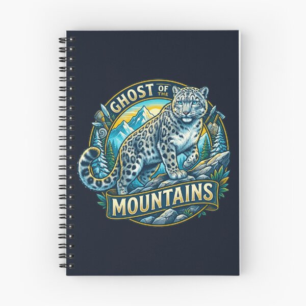 Item preview, Ghost Of The Mountains Snow Leopard Vintage Himalayan Ridge Retro Badge designed and sold by MT-Hub | Art for Every Soul.