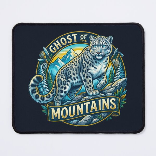 Item preview, Ghost Of The Mountains Snow Leopard Vintage Himalayan Ridge Retro Badge designed and sold by MT-Hub | Art for Every Soul.