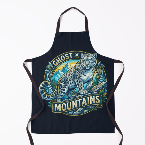 Item preview, Ghost Of The Mountains Snow Leopard Vintage Himalayan Ridge Retro Badge designed and sold by MT-Hub | Art for Every Soul.