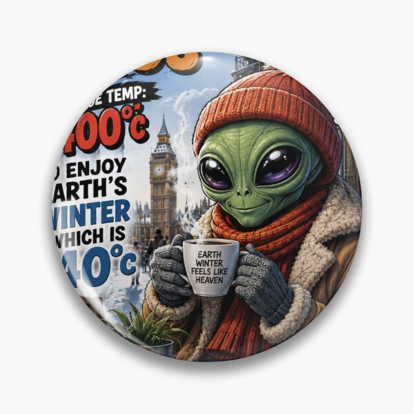 Item preview, Funny Alien Visiting Earth Winter Cold Coffee Lover designed and sold by PrintableArt123.