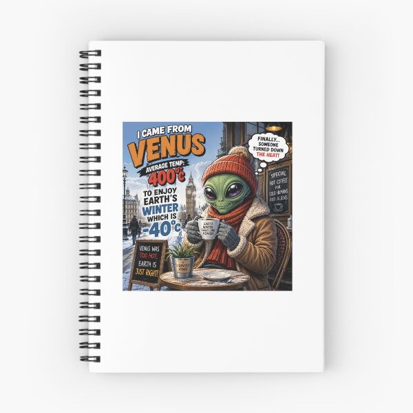 Item preview, Funny Alien Visiting Earth Winter Cold Coffee Lover designed and sold by PrintableArt123.