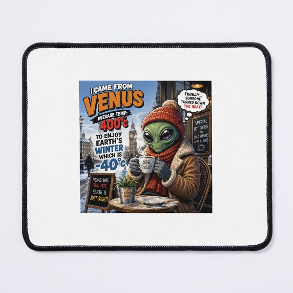 Item preview, Funny Alien Visiting Earth Winter Cold Coffee Lover designed and sold by PrintableArt123.