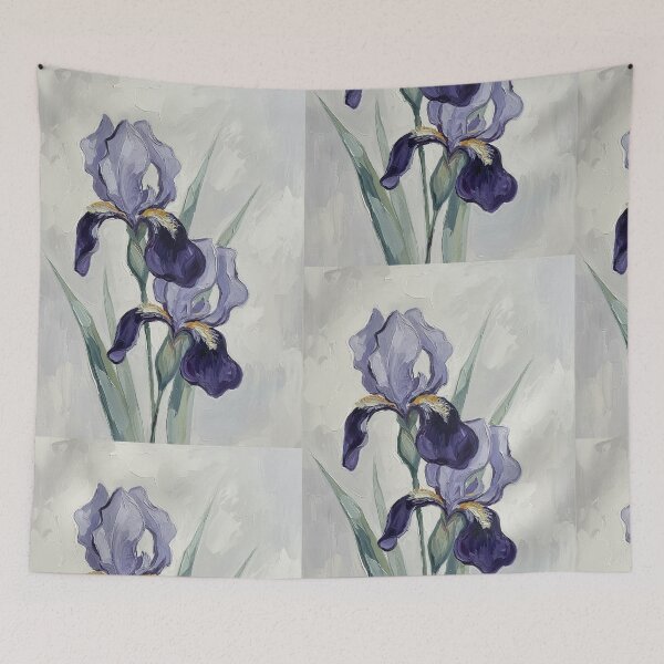 Item preview, Purple Iris Flower Botanical Oil Painting Art designed and sold by Francis & May.