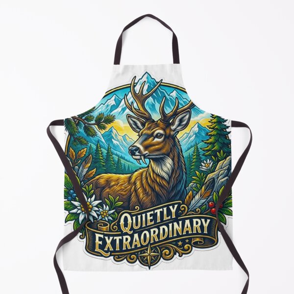 Item preview, Quietly Extraordinary Majestic Deer Vintage Alpine Mountain Retro Badge designed and sold by MT-Hub | Art for Every Soul.