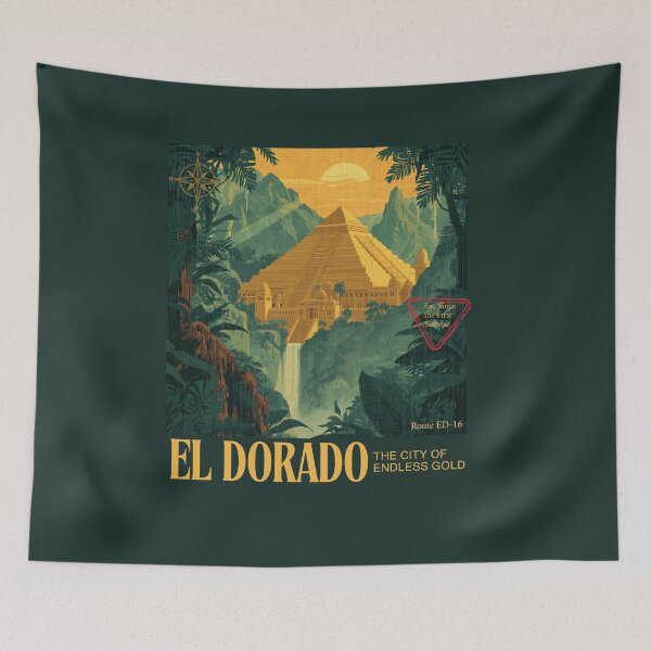 Item preview, Retro El Dorado Travel Poster The City Of Endless Gold designed and sold by KaBaRen.