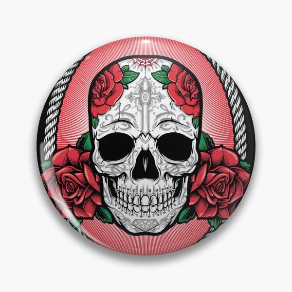 Item preview, Sugar Skull with Red Roses Day of the Dead Calavera Tattoo Style Art designed and sold by DERA RAY.