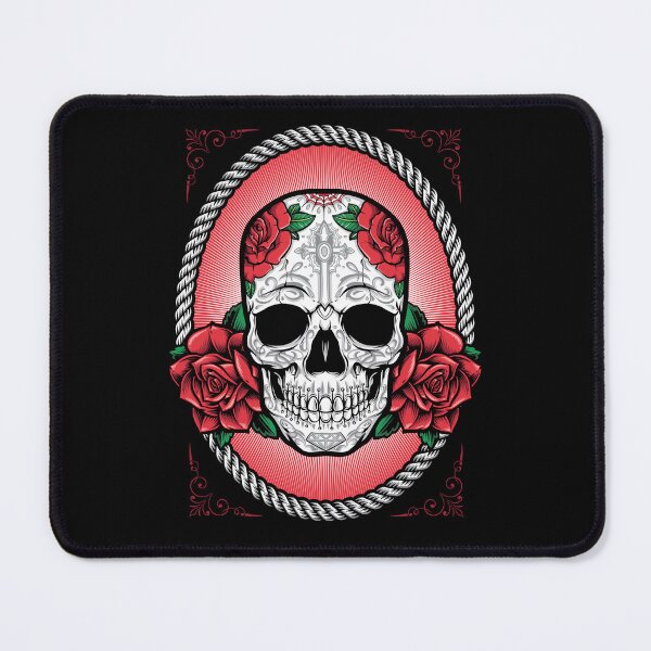 Item preview, Sugar Skull with Red Roses Day of the Dead Calavera Tattoo Style Art designed and sold by DERA RAY.
