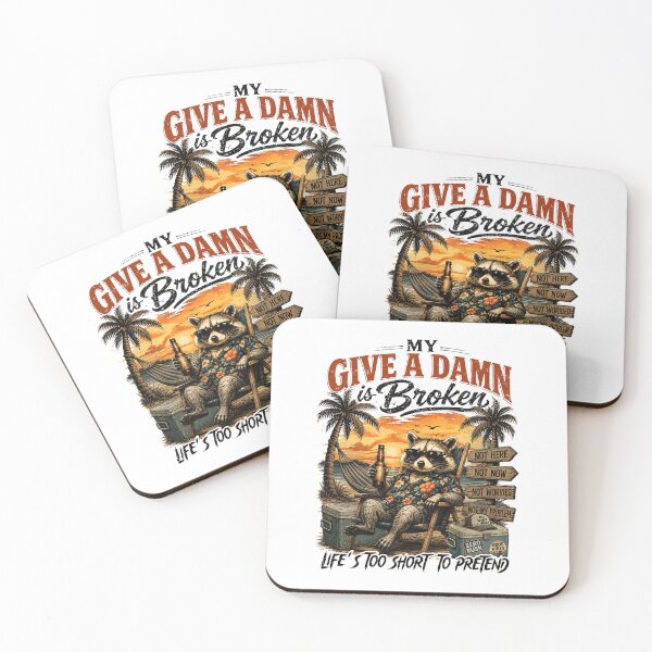 Item preview, My Give A Damn Is Broken Too Old To Care Beach raccoon designed and sold by elongatedjazz.