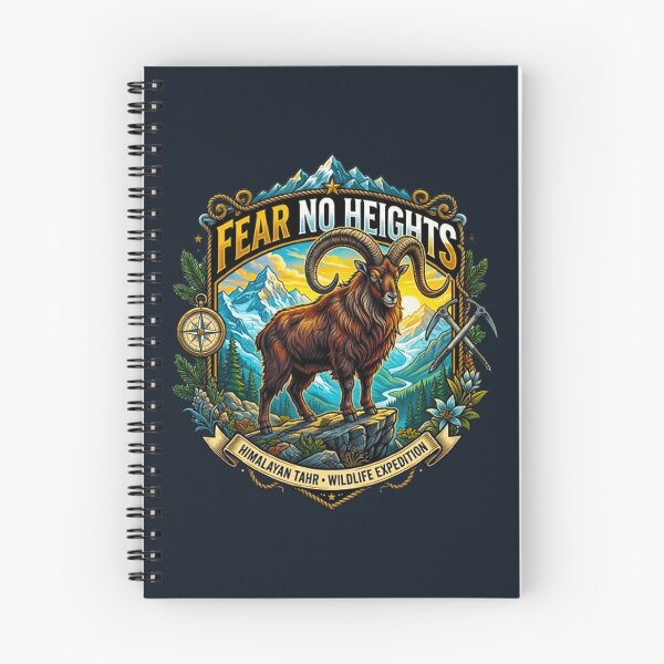 Item preview, Fear No Heights Himalayan Tahr Vintage Mountain Wildlife Retro Badge designed and sold by MT-Hub | Art for Every Soul.
