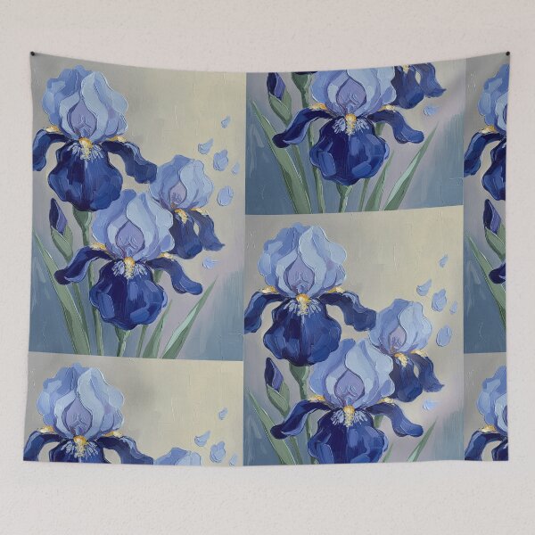 Item preview, Blue Iris Flower Botanical Oil Painting Art designed and sold by Francis & May.
