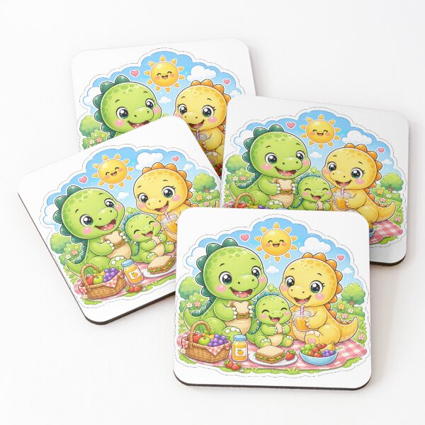 Item preview, Cute Dinosaur Family Picnic Art designed and sold by PriyankaSonara.