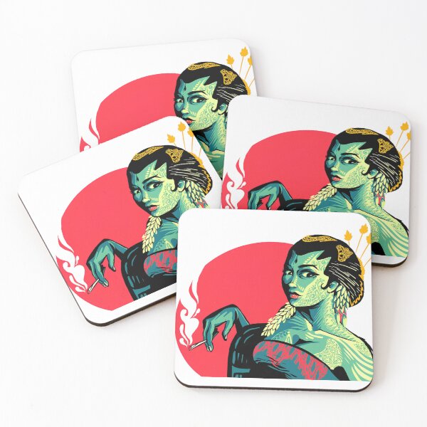 Item preview, Smoking Geisha Neo Japanese Gothic Illustration designed and sold by RossJensen.