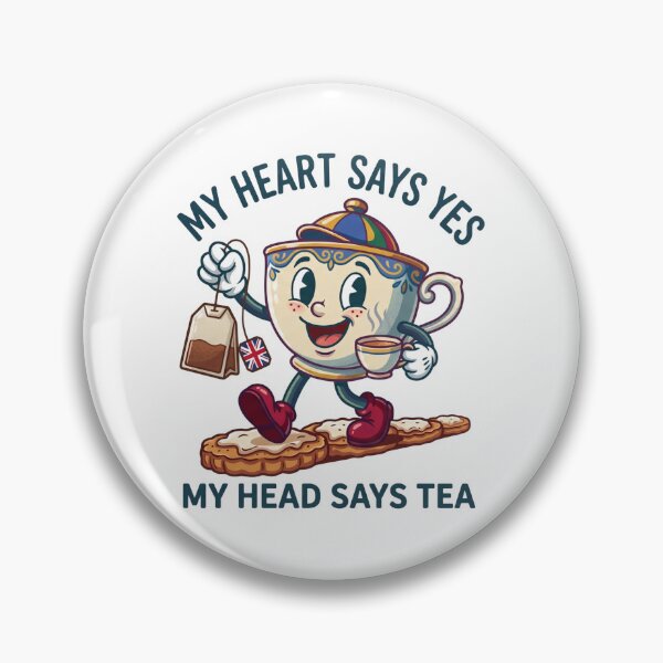 Item preview, My Heart Says Yes My Head Says Tea Funny British Tea designed and sold by bumbledown.