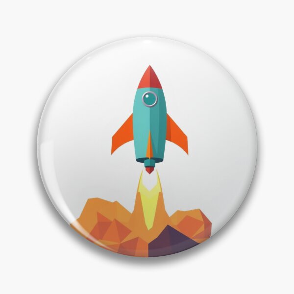 Item preview, Rocket Low Poly - Modern Graphic Art T-Shirt designed and sold by QuirkThreadsCo.