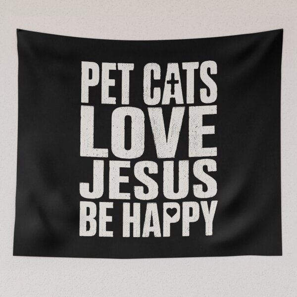Item preview, Pet Cats Love Jesus Be Happy Christian Cat Animal Lover designed and sold by OlakunleOloroz.