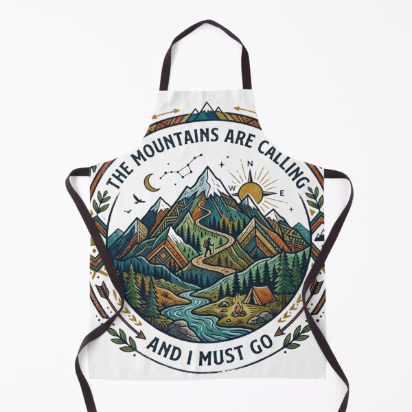 Item preview, The Mountains Are Calling Vintage Hiking Badge - Camping Adventure designed and sold by GabeMountainArt.