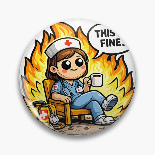 Item preview, This Is Fine Funny Nurse Coffee Chaos Healthcare Humor Design designed and sold by MonkiFlipp.
