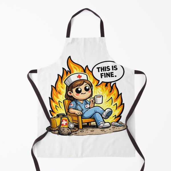 Item preview, This Is Fine Funny Nurse Coffee Chaos Healthcare Humor Design designed and sold by MonkiFlipp.