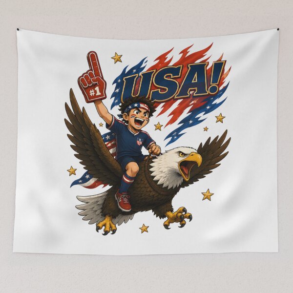 Item preview, USA Bald Eagle Football Fan T-Shirt designed and sold by Drofted.