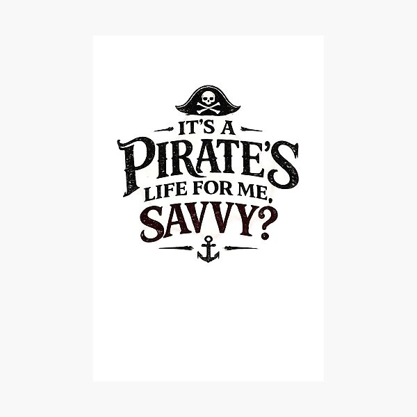 Item preview, It's a Pirate's Life for Me | Vintage Pirate Typography T-Shirt designed and sold by artbyashish.