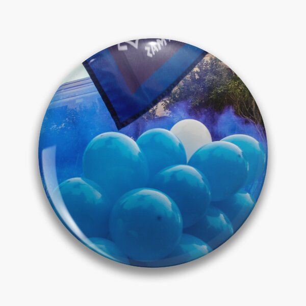 Item preview,  Blue and White Balloons and Confetti Celebration Outside Historic Building During Street Festival Parade designed and sold by Nmallia.