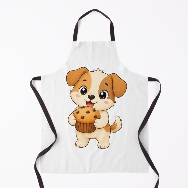 Item preview, Cute Puppy Dog Eating Chocolate Chip Muffin Illustration designed and sold by Seculinator.