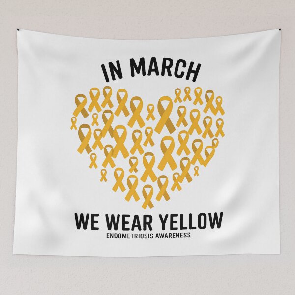 Item preview, Endometriosis Awareness Yellow Ribbon Heart designed and sold by SapfireStuArt.