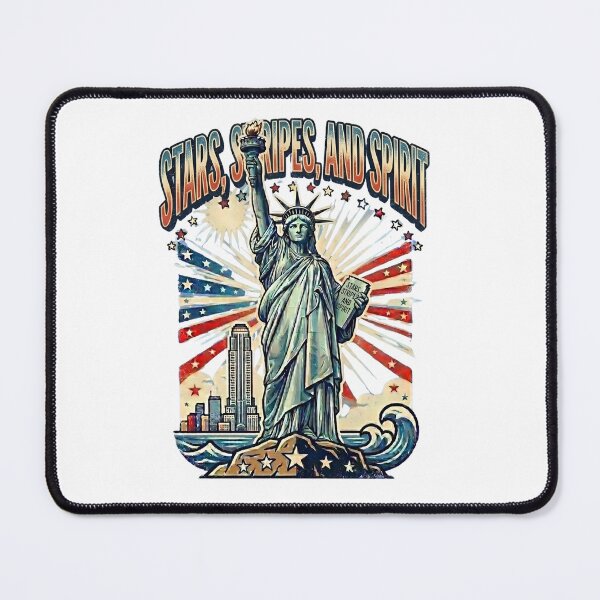 Item preview, Stars Stripes and Spirit PNG, Patriotic Liberty Design, Vintage Americana Rays Graphic, Freedom Torch Sublimation, USA Pride T‑Shirt Art designed and sold by laughingshirts.