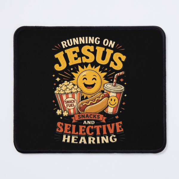 Item preview, Running on Jesus Snacks & Selective Hearing Funny Christian designed and sold by OlakunleOloroz.