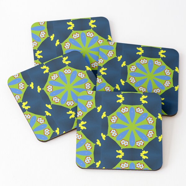 Item preview, Navy and Bold Green Mandala Pattern designed and sold by Tinsleybluebell.